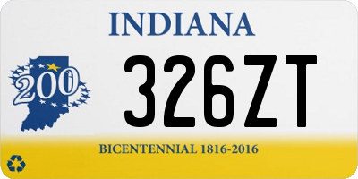 IN license plate 326ZT