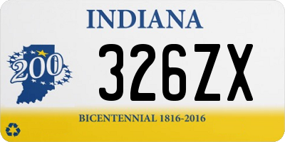 IN license plate 326ZX