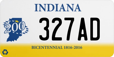 IN license plate 327AD