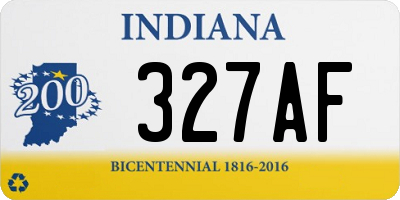 IN license plate 327AF