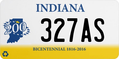 IN license plate 327AS