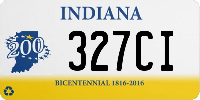 IN license plate 327CI