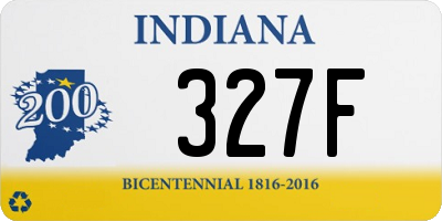 IN license plate 327F