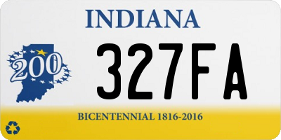 IN license plate 327FA