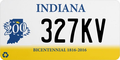 IN license plate 327KV