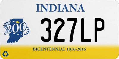 IN license plate 327LP