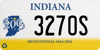 IN license plate 327OS