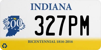 IN license plate 327PM