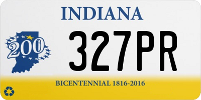 IN license plate 327PR