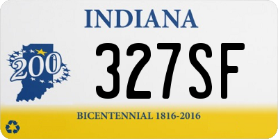 IN license plate 327SF