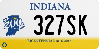 IN license plate 327SK