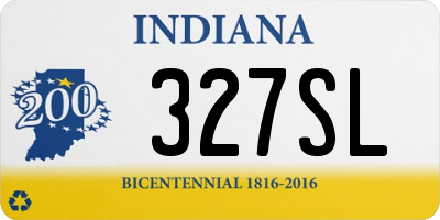 IN license plate 327SL