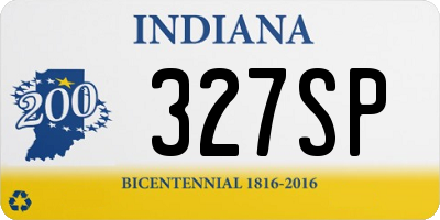 IN license plate 327SP