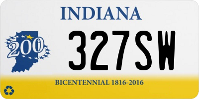 IN license plate 327SW