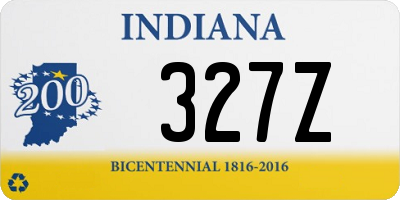 IN license plate 327Z