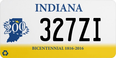 IN license plate 327ZI