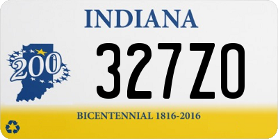 IN license plate 327ZO