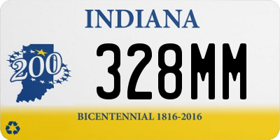 IN license plate 328MM