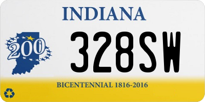 IN license plate 328SW