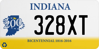 IN license plate 328XT