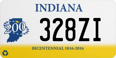 IN license plate 328ZI