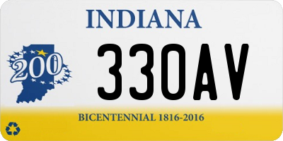 IN license plate 330AV