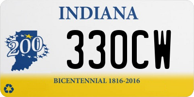 IN license plate 330CW