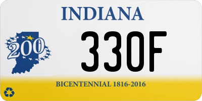 IN license plate 330F