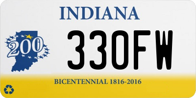 IN license plate 330FW