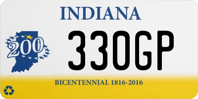 IN license plate 330GP