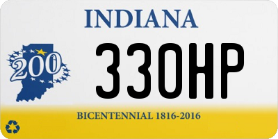 IN license plate 330HP