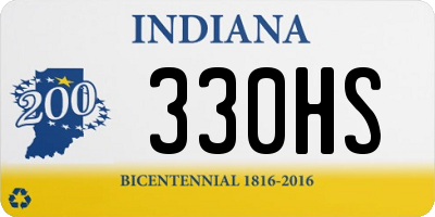 IN license plate 330HS