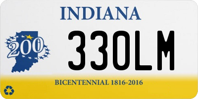 IN license plate 330LM