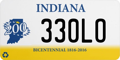 IN license plate 330LO