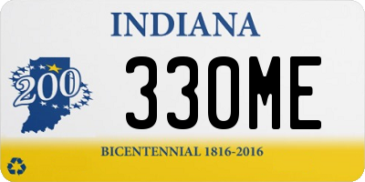 IN license plate 330ME