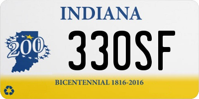 IN license plate 330SF