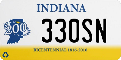 IN license plate 330SN