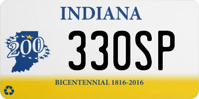 IN license plate 330SP