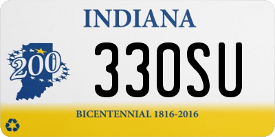 IN license plate 330SU