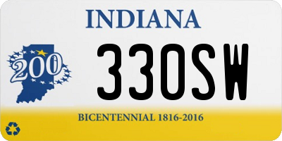 IN license plate 330SW