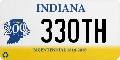 IN license plate 330TH