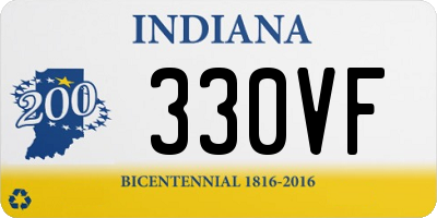 IN license plate 330VF