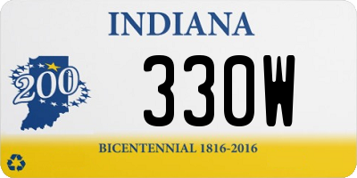 IN license plate 330W