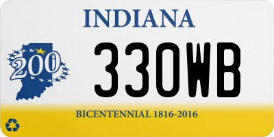 IN license plate 330WB