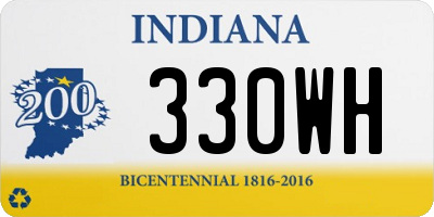 IN license plate 330WH