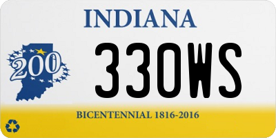 IN license plate 330WS