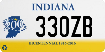 IN license plate 330ZB