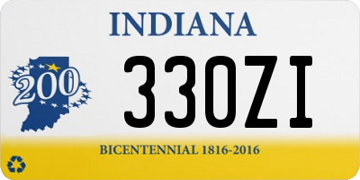 IN license plate 330ZI