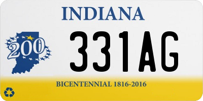 IN license plate 331AG