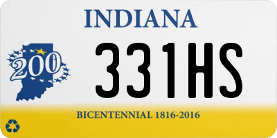 IN license plate 331HS